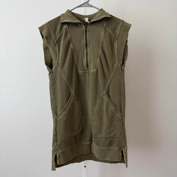 Anthropologie Jackets & Blazers - Anthro Daily Practice S Green Vest Zip Sleeveless Sweatshirt Pullover Boho